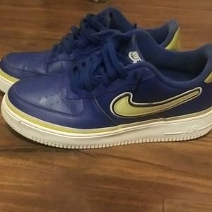 Nike air force one blue and yellow